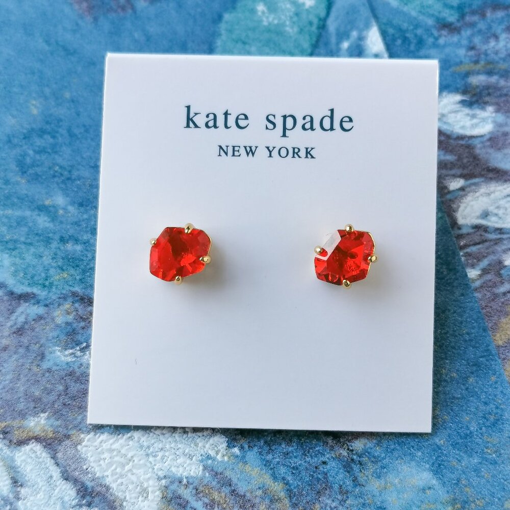 Kate Spade Treasure Trove Gold Stud Earrings Pink Sand